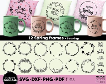 Floral Wreath SVG Bundle | Spring, Wedding (Digital Download)