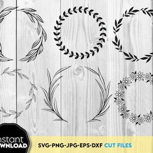 Christmas Wreath SVG Bundle, Wreath SVG, Circle Frames For Christmas SVG, Laurel Wreath Svg, Wreath Monogram svg, Circle Frame svg png