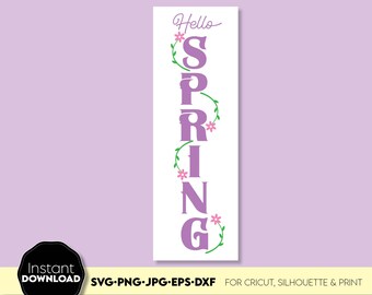 Spring Easter Bunny Porch Sign SVG | Vertical Welcome (digital Download ...