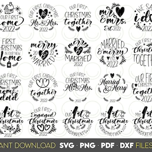 Our First Christmas png svg Bundle, first Christmas as mr and mrs svg, Christmas Png Shirts, Married and Merry Svg, First Christmas svg png