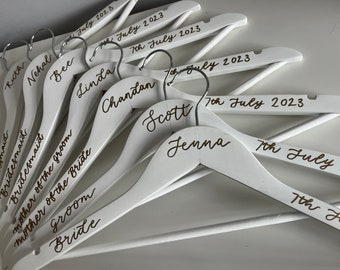 Personalised Wedding Hangers - Bride, Bridesmaids, Mother of the Bride, Groom - Calligraphy Hanger - Hanger Included