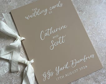 Personalised Wedding Cards Album | Greeting card Folder | Handwritten Calligraphy Card organiser | Wedding Card Keeper | Beige Acrylic File