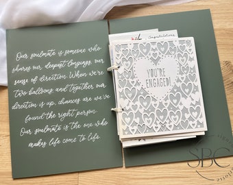 Personalised Acrylic Engagement Cards File | Card Keeper | Calligraphy Handwritten Card Keeper | Card organiser | Sage Green Acrylic