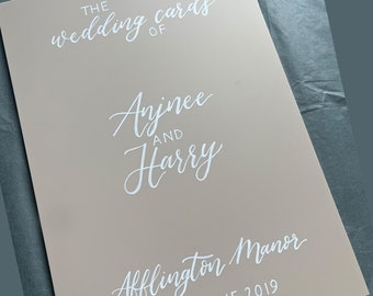 Personalised Wedding Cards Album | Greeting card Folder | Handwritten Calligraphy Card organiser | Wedding Card Keeper | Beige Acrylic File