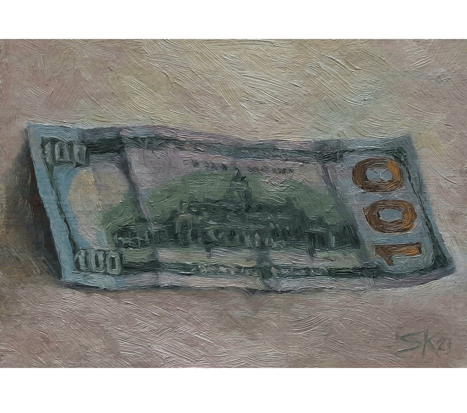 Money oil painting Original art Dollar Benjamins artwork Etsy