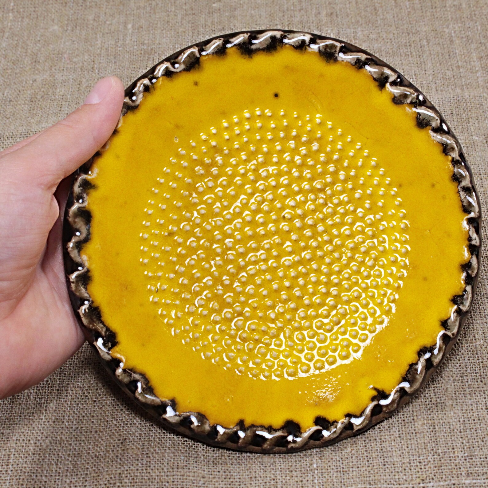 Ceramic garlic grater dish handmade cheese grater plate from Etsy