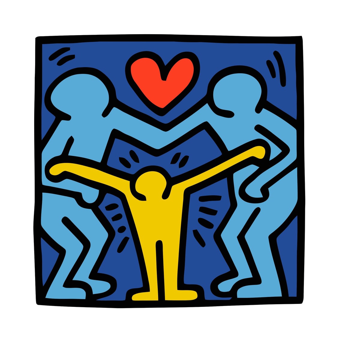 Keith Haring Family Art Print Poster Canvas | Etsy