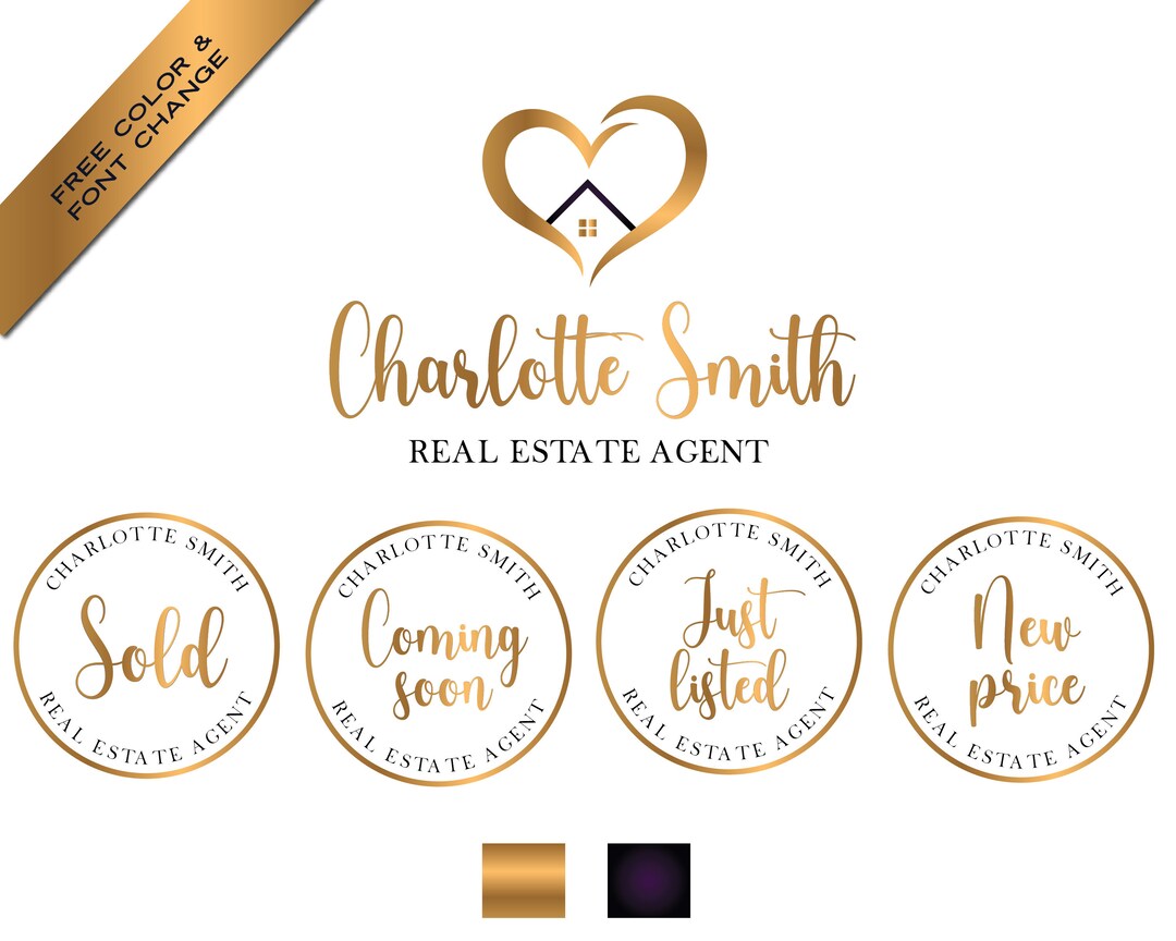 Real Estate HEART LOGO Design Real Estate Logo Signature Etsy