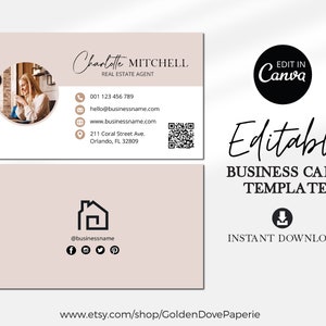 Conception de carte de visite avec code QR, modèle de carte de visite simple, carte de visite immobilière, cadeau d'agent immobilier,