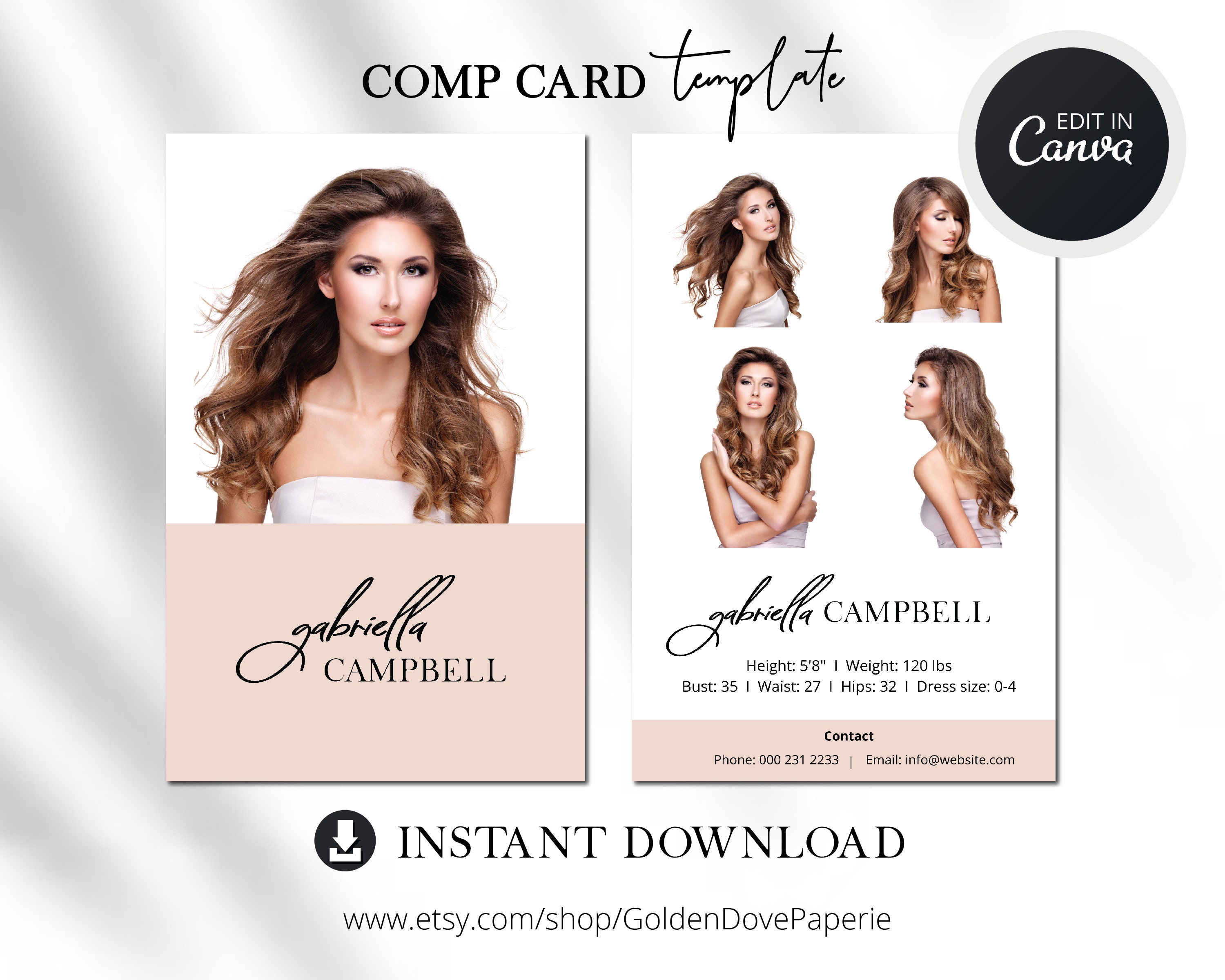 Model COMP CARD TEMPLATE Canva Template Comp Card Easy Inside Download Comp Card Template