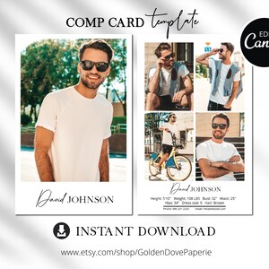 Sedcard Vorlage, Canva Vorlage, Sedcard leicht bearbeitbar Vorlage, Modeling Sedcard Vorlage, Mode Sedcard, Instant Download