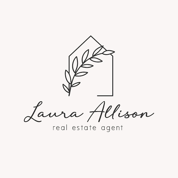 Logotipo de agente inmobiliario, logotipo de agente inmobiliario, diseño de logotipo de casa, marketing inmobiliario, diseño de logotipo floral,