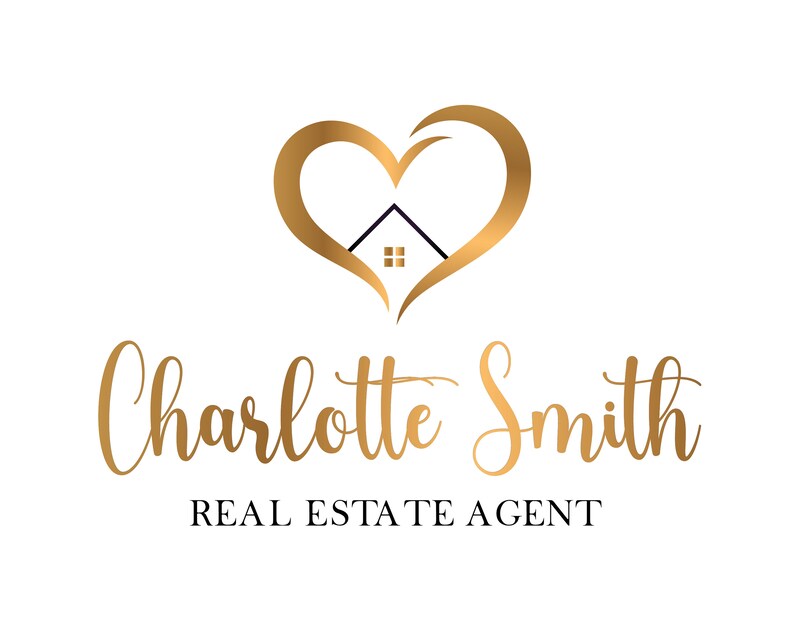 Real Estate HEART LOGO Design Real Estate Logo Signature Etsy