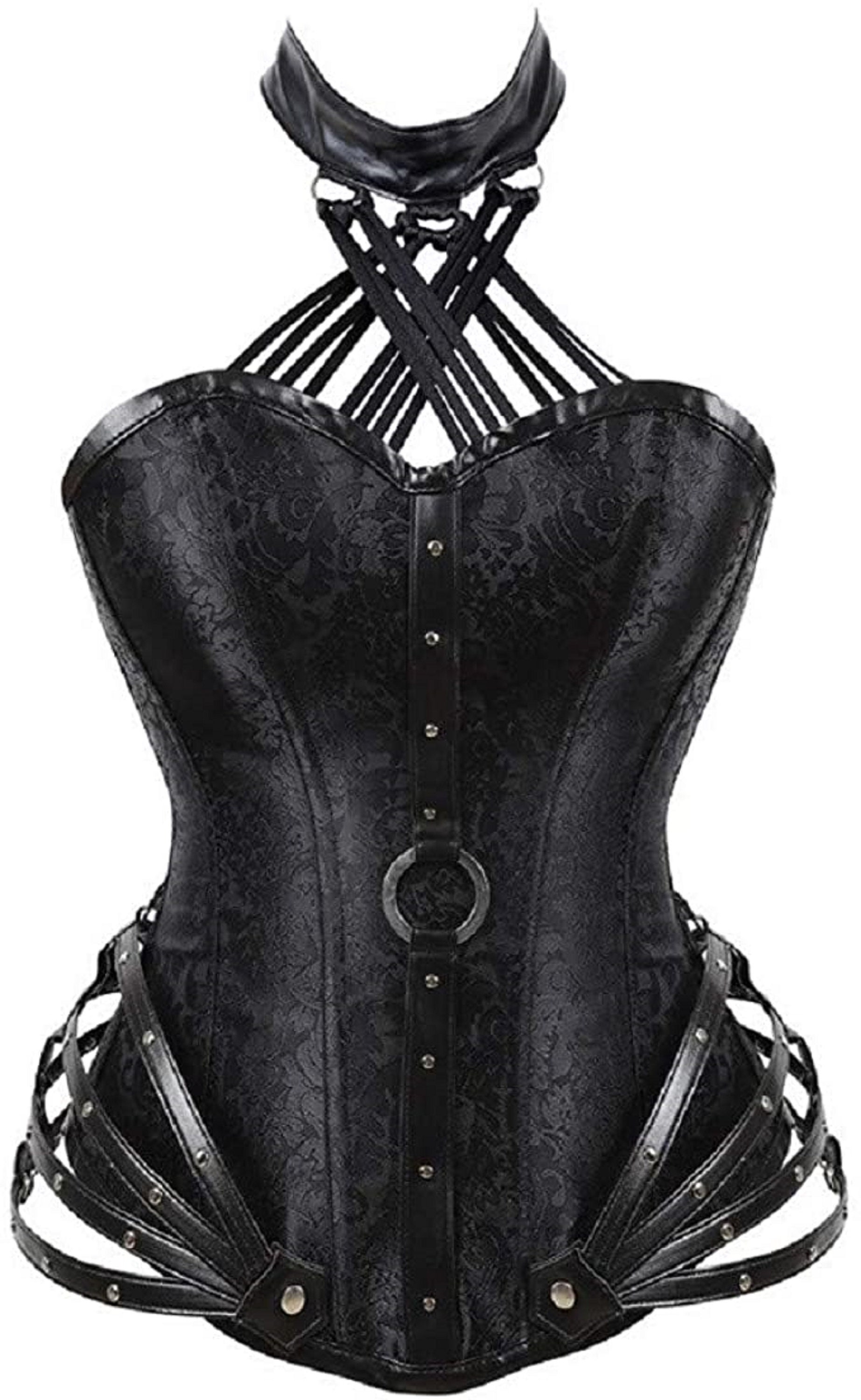 Corset à lacets avant et arrière en forme de Corset en simili cuir