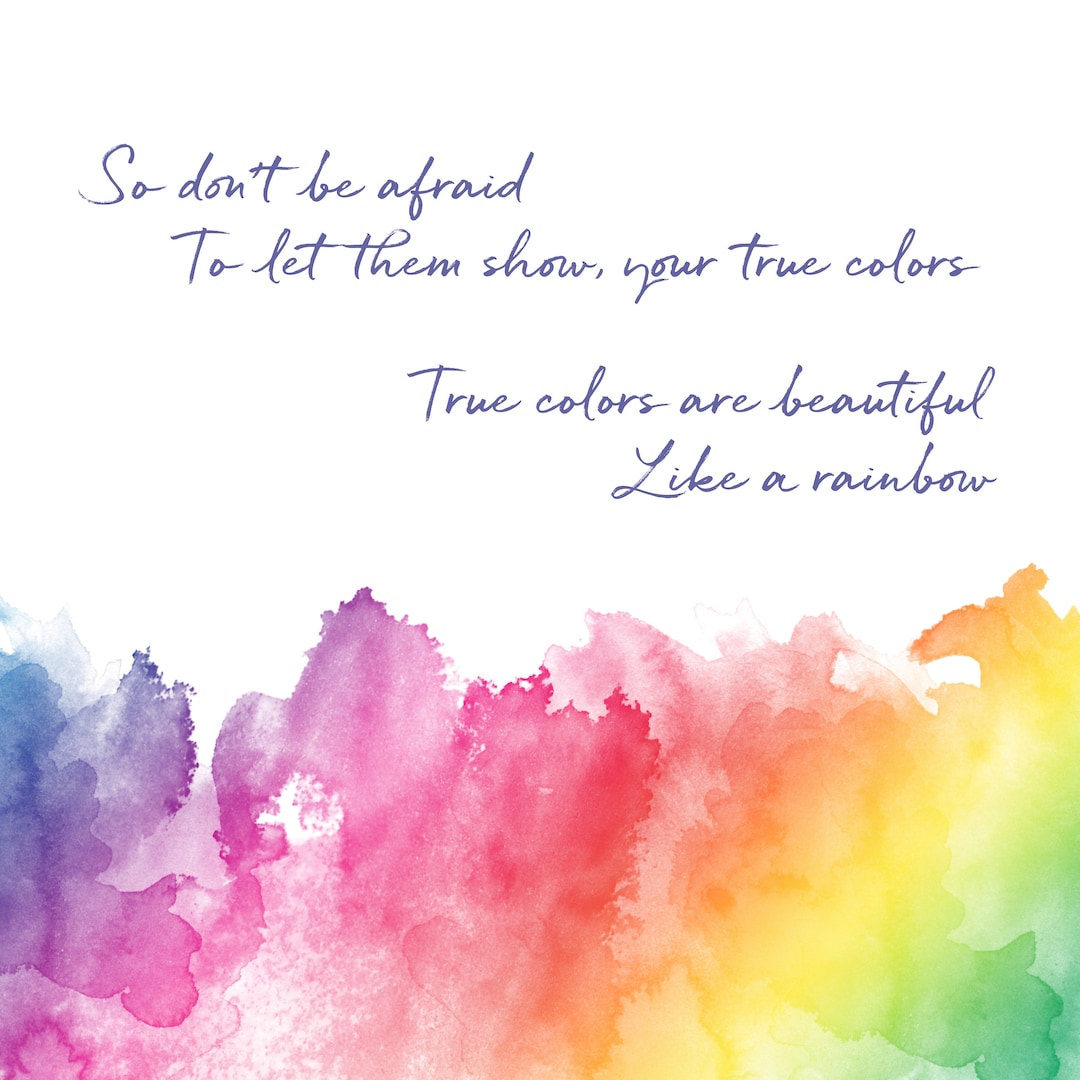 Poster Inspired by True Colours Lyrics Etsy