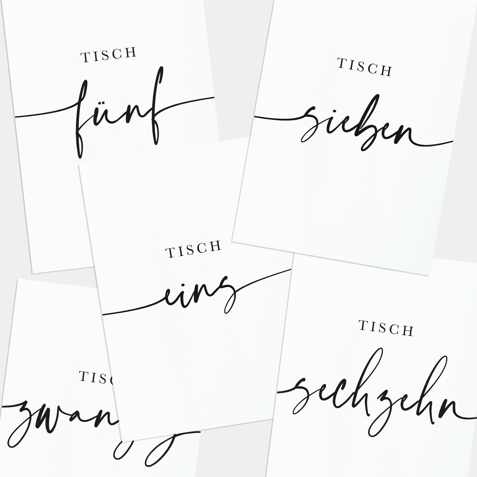 Tischnummern zur Hochzeit Set von 1-20 zum ausdrucken | Etsy