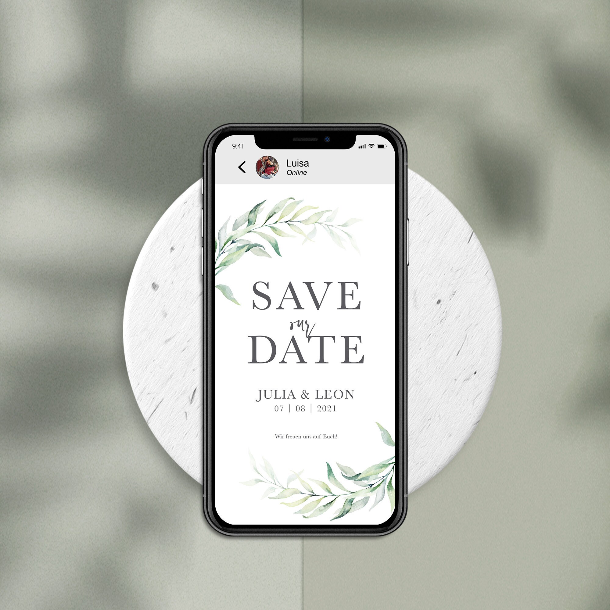 Digitale Save the Date Karte zum versenden WhatsApp Online Etsy