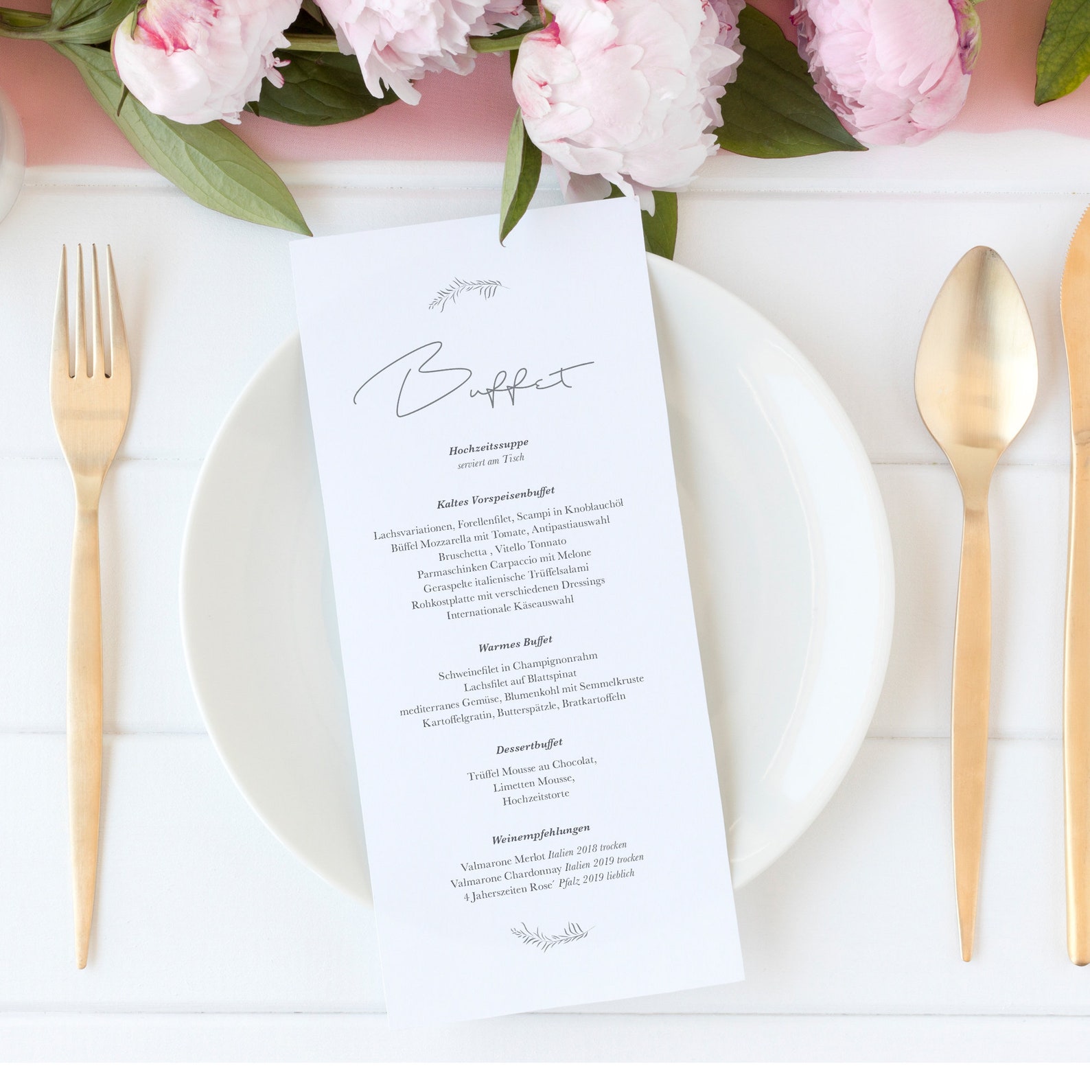 Menükarte Hochzeit Minimalistisch Buffetkarten Speisekarten Etsy