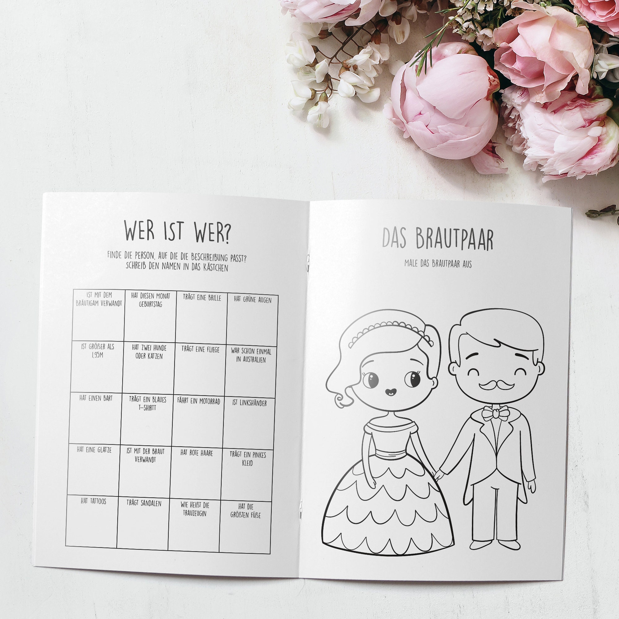 Malbuch Hochzeit für Kinder Hochzeitsmalbuch als PDF Etsy