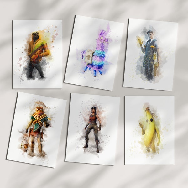 Gaming Prints| Characters | Water Colour | Man Cave | Wall Art | Boys Bedroom | Gamer | Print  | Gifts |