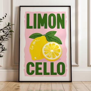 Limoncello Kitchen Print | Italian Lemon Wall Art Poster