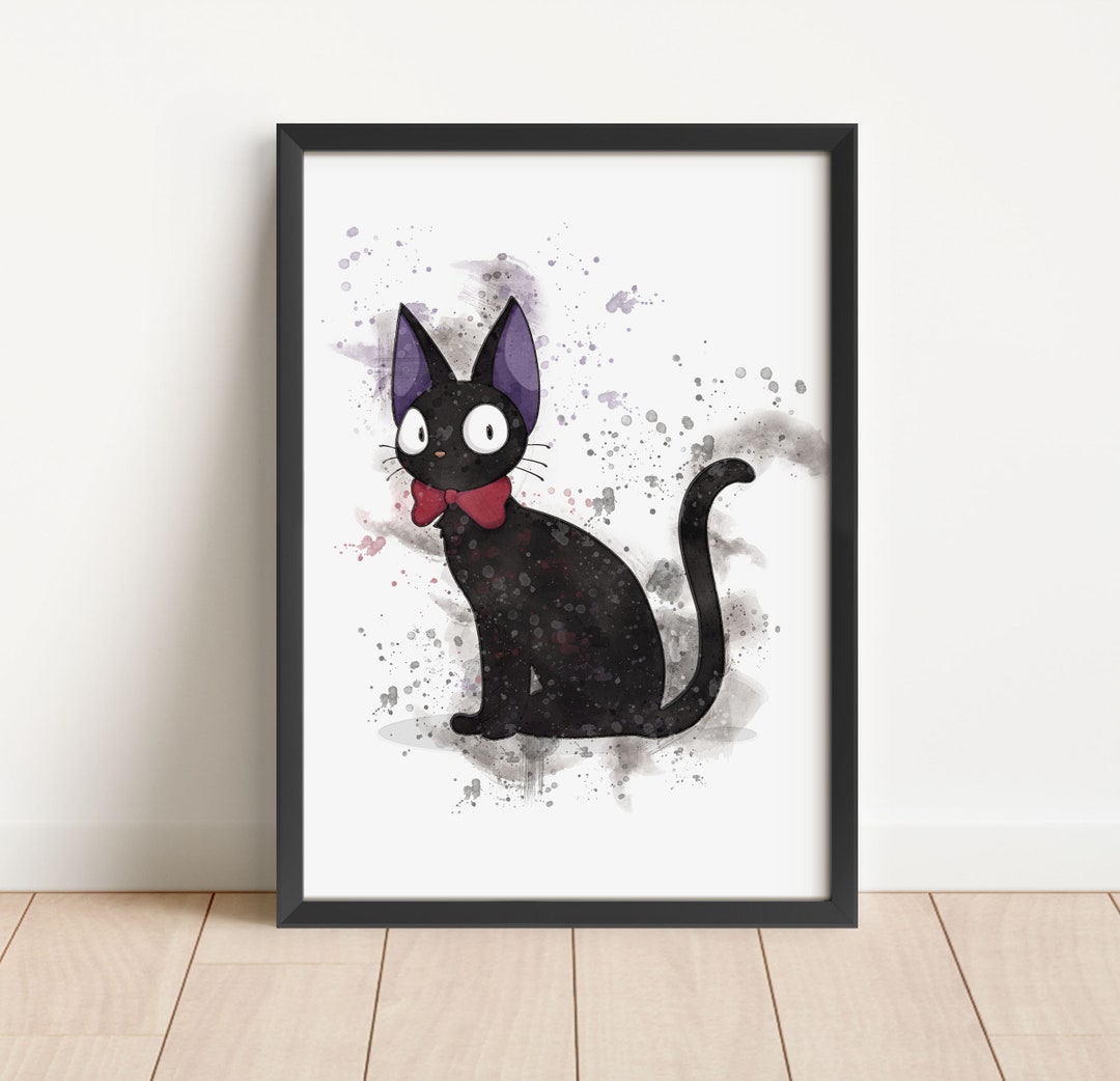 Kiki Cat Studio Ghibli Watercolour Wall Art Prints, Bedroom Prints ...