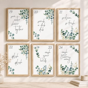 Bathroom Quote Print | Botanical Eucalyptus Wall Art | Minimal Green Bathroom Decor | Premium Matte Art Print | Various Sizes image 7