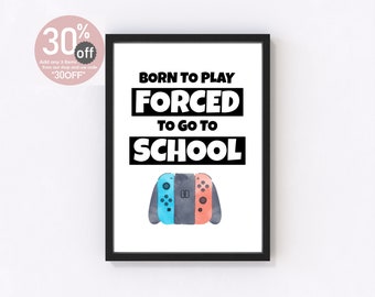 Switch Watercolour Gaming Wall Print Born To Play