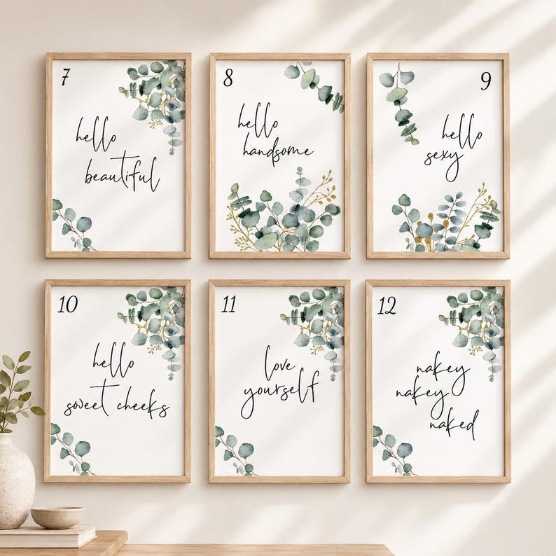 Bathroom Quote Print | Botanical Eucalyptus Wall Art | Minimal Green Bathroom Decor | Premium Matte Art Print | Various Sizes image 5