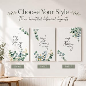 Bathroom Quote Print | Botanical Eucalyptus Wall Art | Minimal Green Bathroom Decor | Premium Matte Art Print | Various Sizes image 9