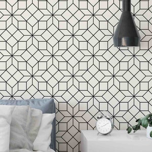 Removable Wallpaper | Peel and Stick Wallpaper | Self Adhesive DIY Wallpaper | Geometric Repositionable Wallpaper | Art Deco Home Decor