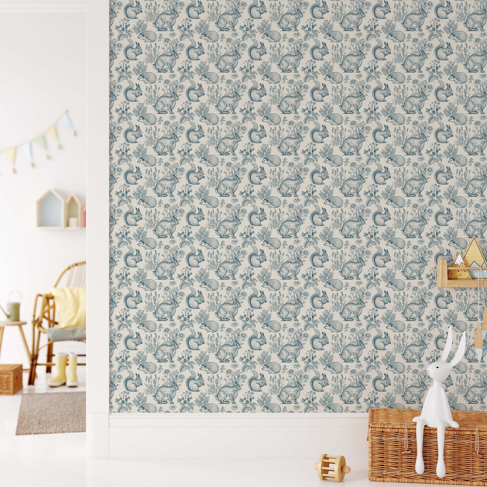 Nursery Wallpaper Toile Wallpaper Removable Wallpaper Etsy