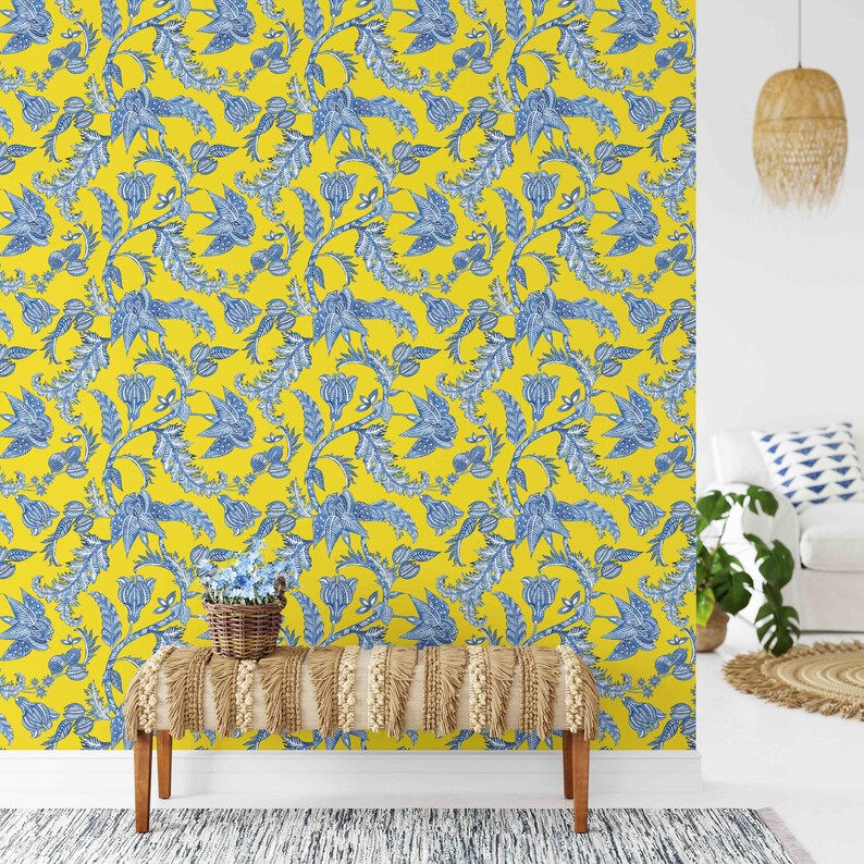 Batik Wallpaper Bali Wallpaper Indonesian Wallpaper | Etsy