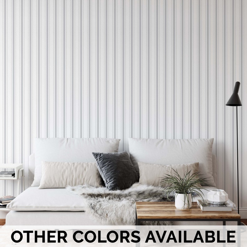 Removable Wallpaper Ticking Stripe Wallpaper Peel and Etsy