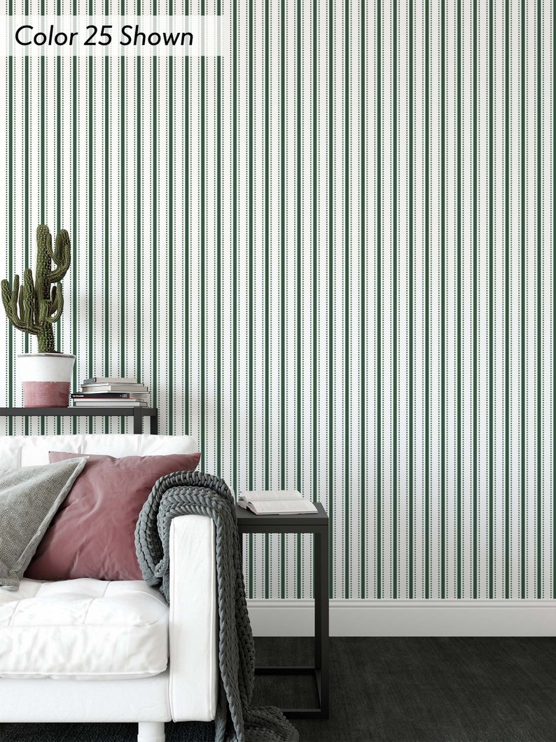 Removable Wallpaper Ticking Stripe Wallpaper Peel and Etsy
