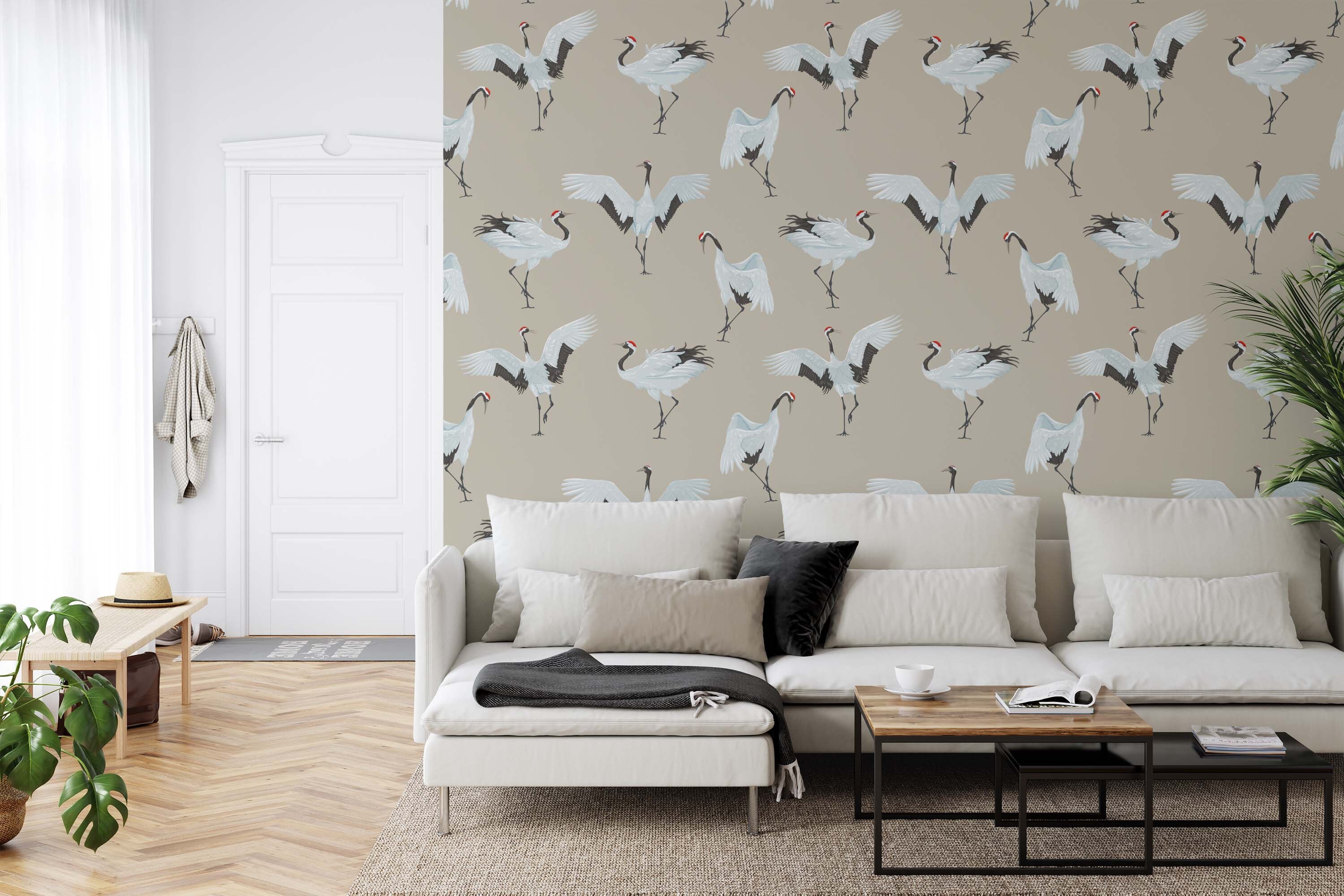 Crane Wallpaper Bird Peel and Stick Wallpaper Removable - Etsy