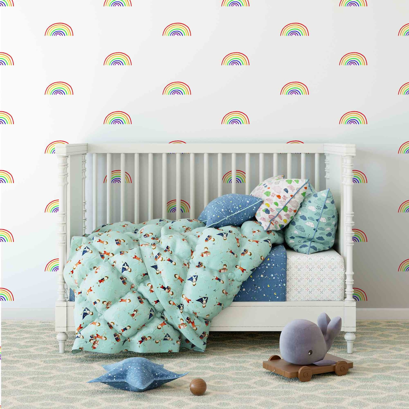 Rainbow Wallpaper Peel N Stick Wallpaper Kids Room - Etsy