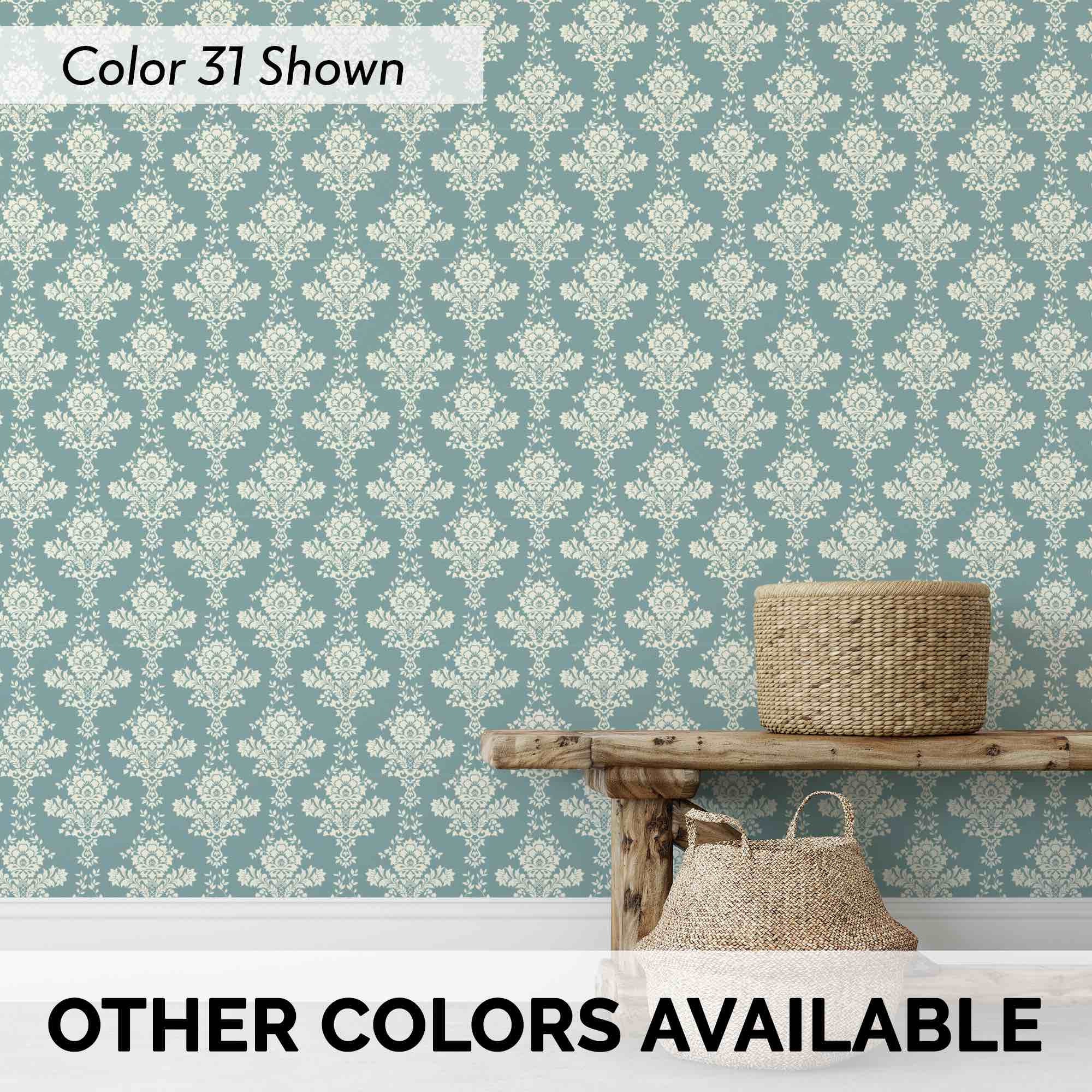 Victorian Damask Removable Wallpaper Elegant Wallpaper Etsy