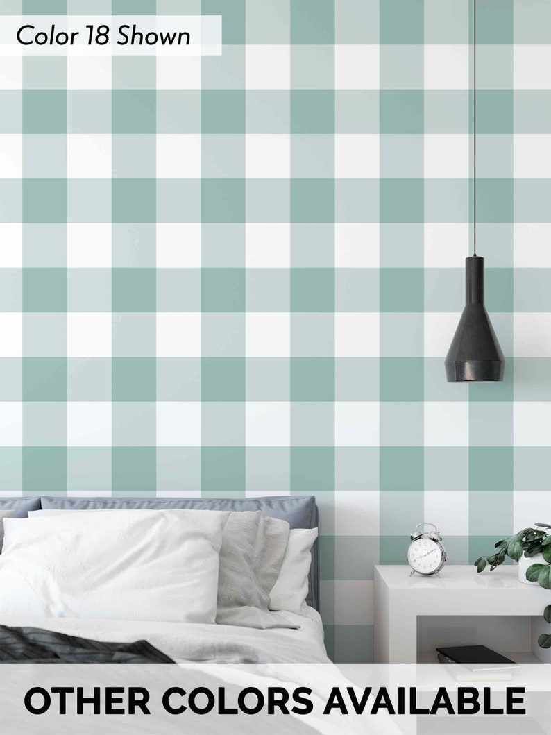 Plaid Removable Wallpaper Peel n Stick Gingham Check | Etsy