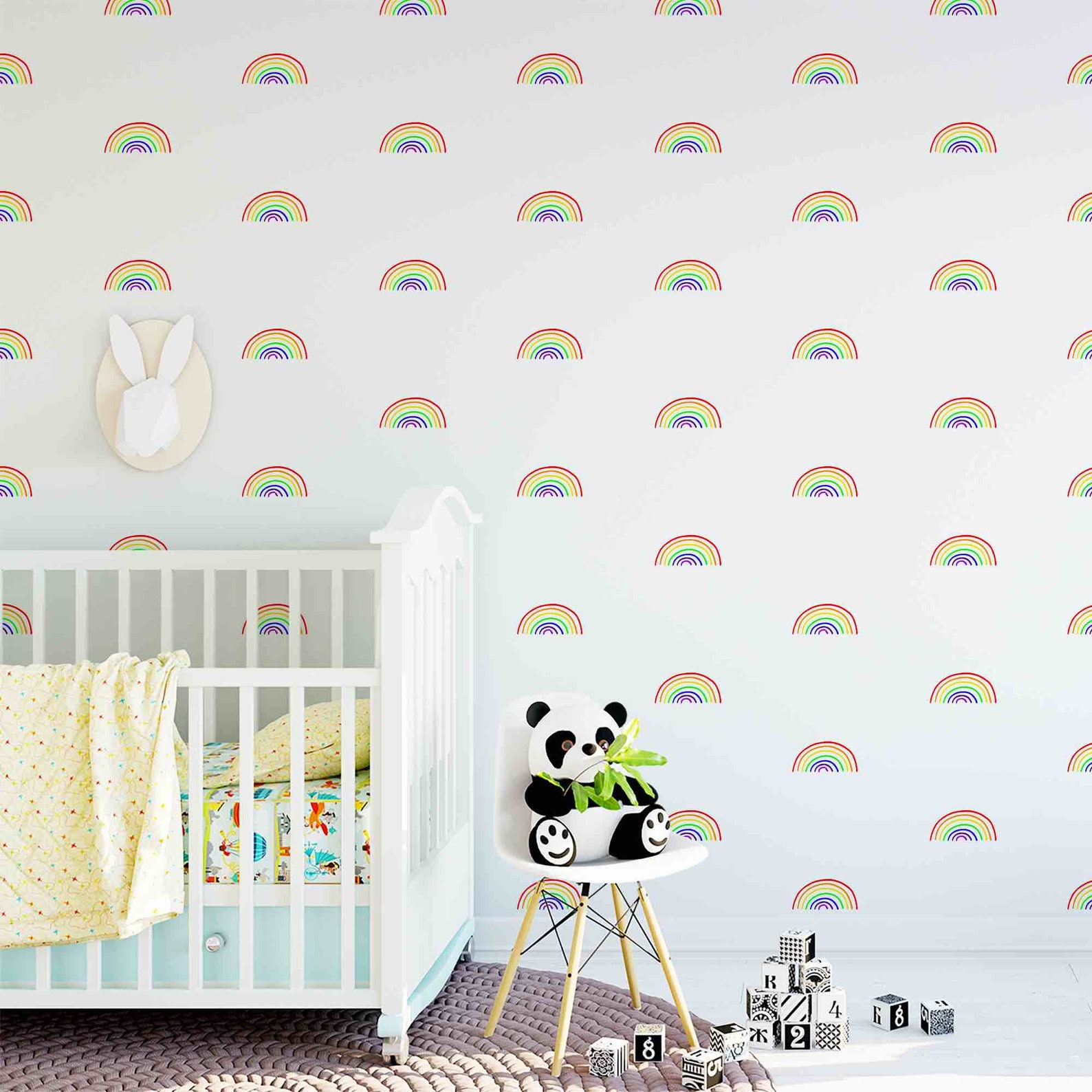 Rainbow Wallpaper Peel N Stick Wallpaper Kids Room - Etsy