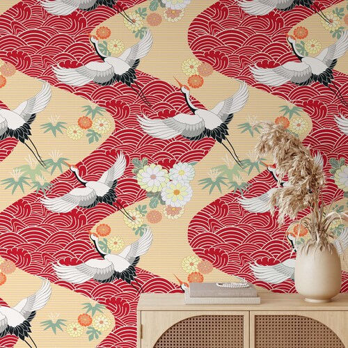 Chinoiserie Wallpaper Peel and Stick Wallpaper Removable Etsy