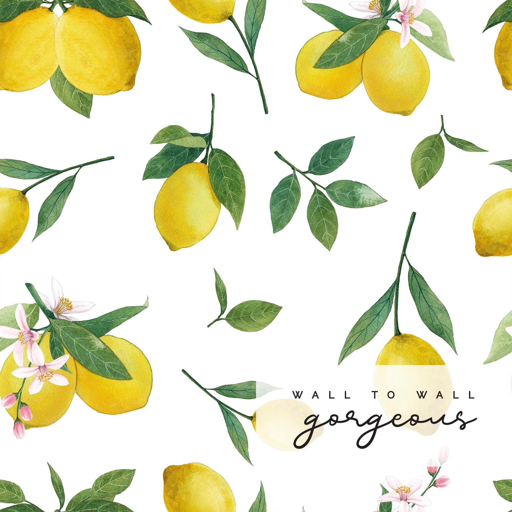 Lemon Wallpaper Removable Wallpaper Watercolor Fruit - Etsy