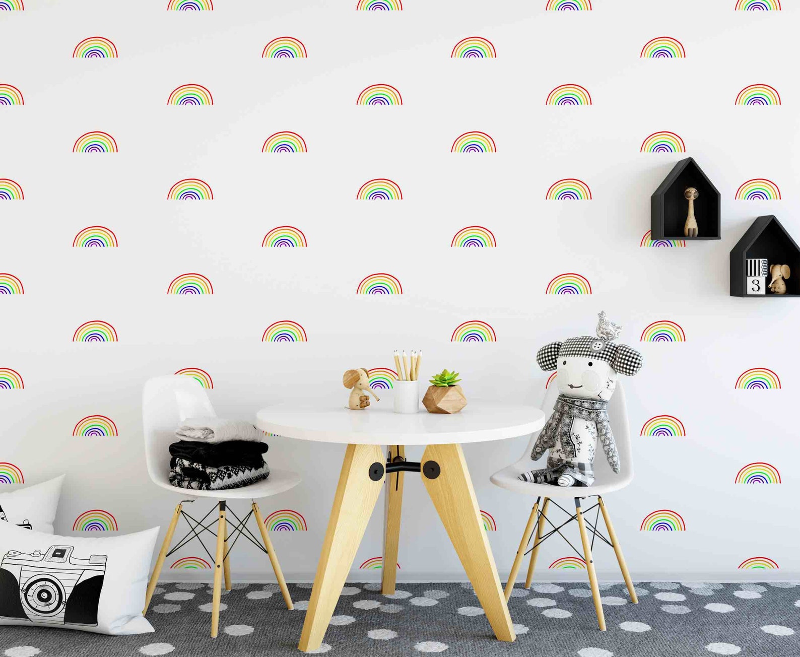 Rainbow Wallpaper Peel N Stick Wallpaper Kids Room - Etsy