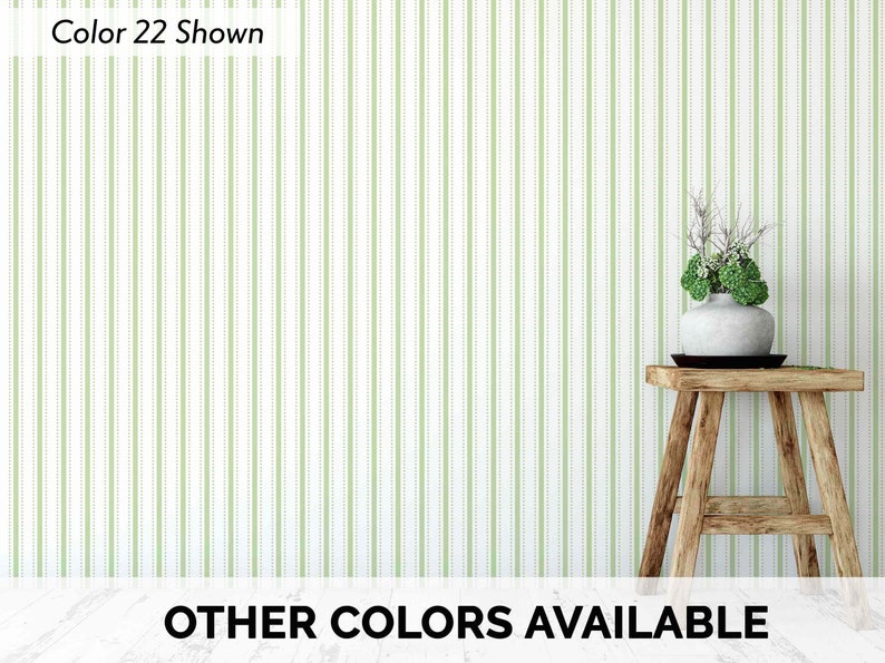 Removable Wallpaper Ticking Stripe Wallpaper Peel and Etsy