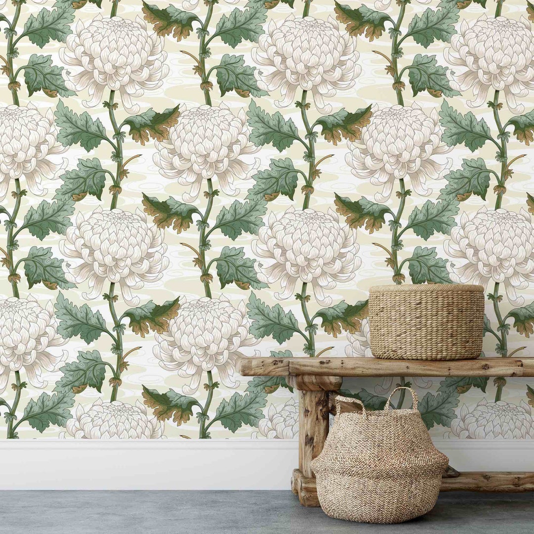 Chinoiserie Wallpaper Peel and Stick Wallpaper Removable Wallpaper Self