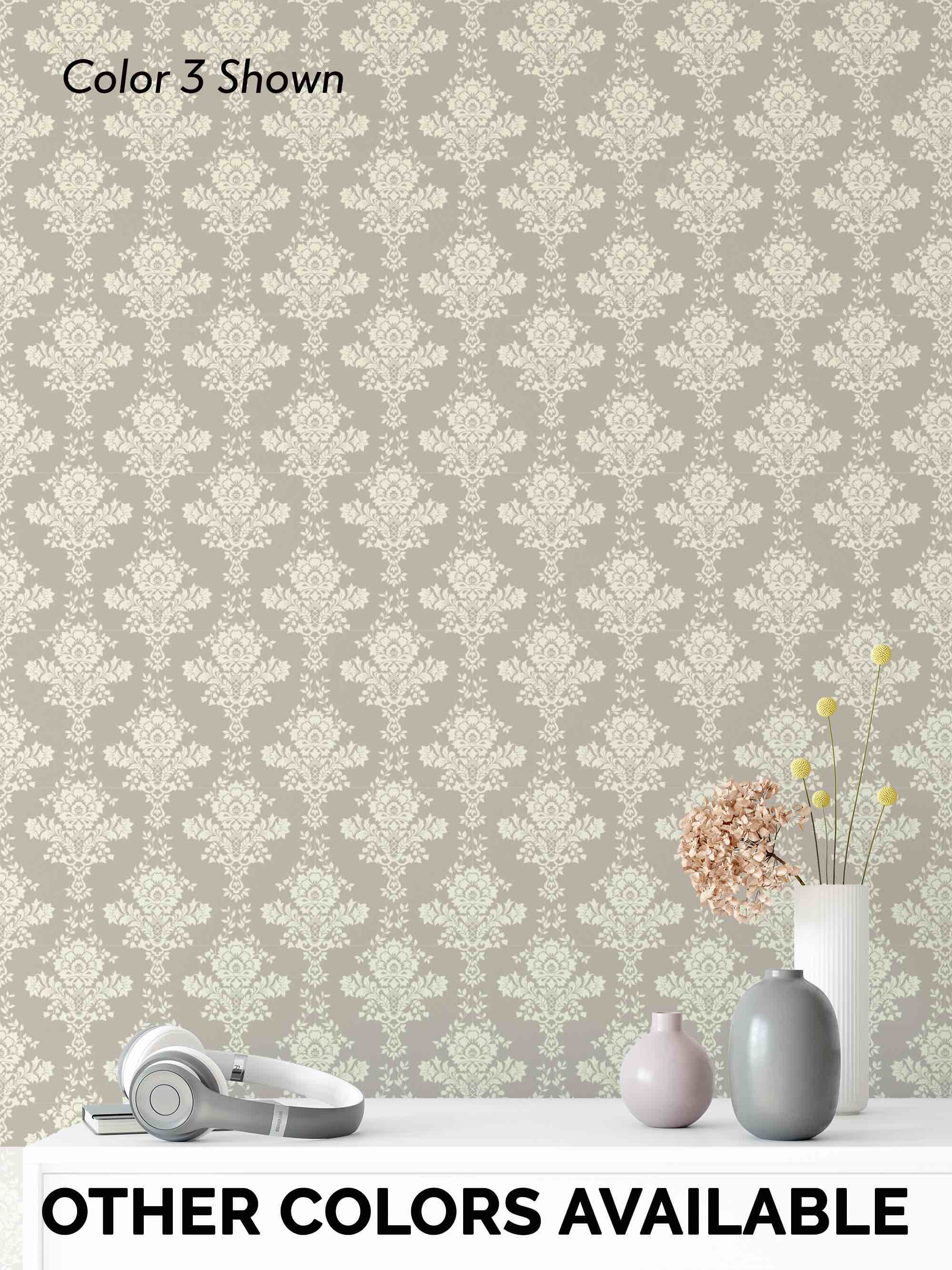 Victorian Damask Removable Wallpaper Elegant Wallpaper Etsy