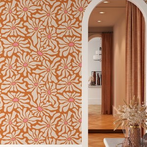 Groovy Large Floral 1970s style Wallpaper