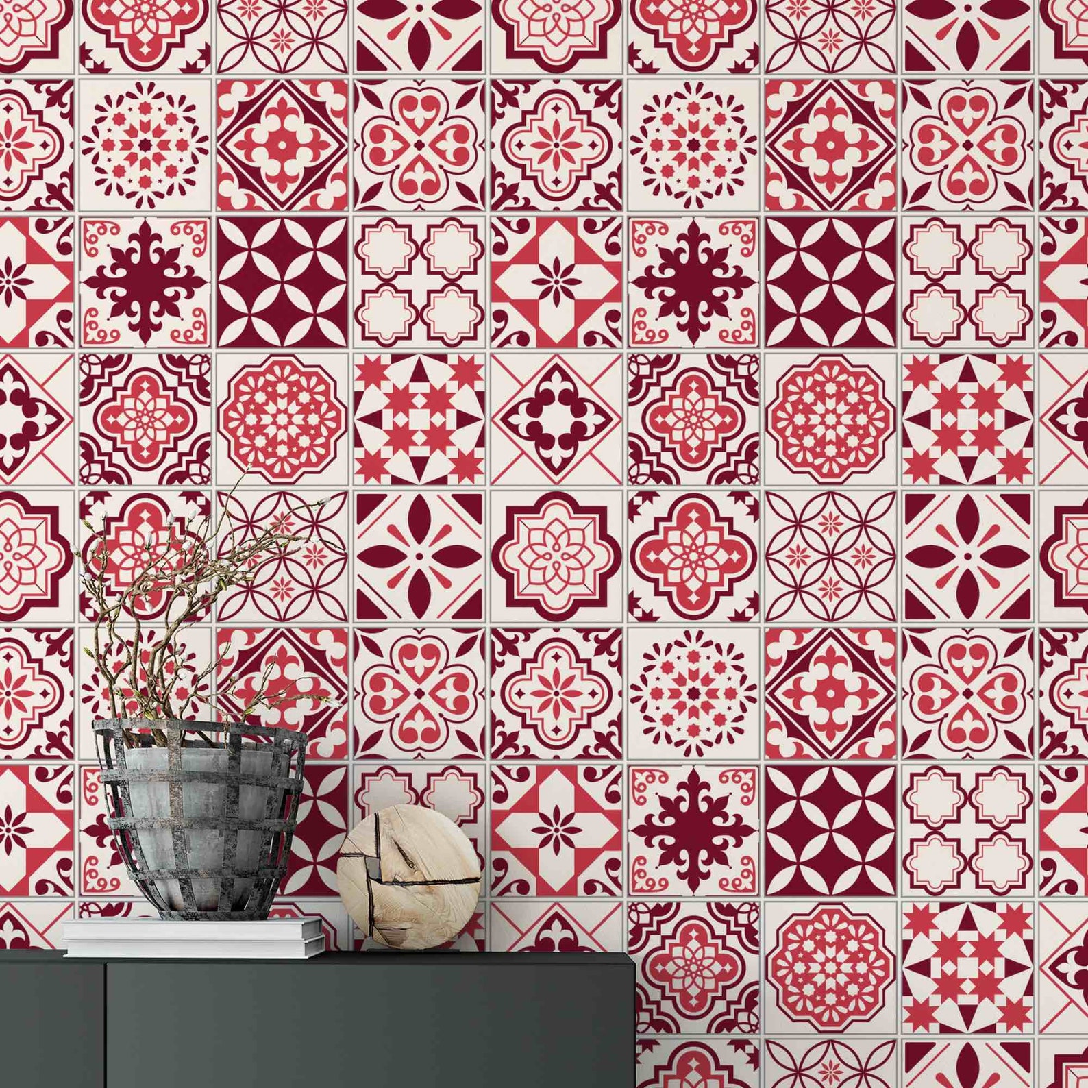 Moroccan Tile Wallpaper Boho Peel and Stick Wallpaper Etsy
