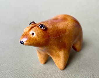Brown bear handmade ceramic figurine