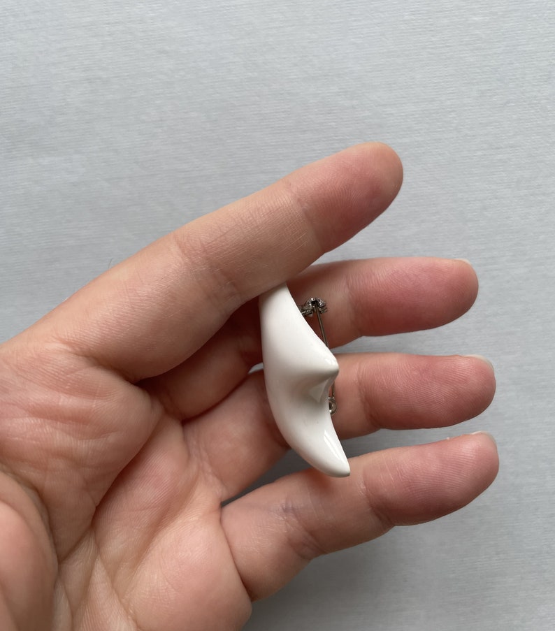 Polar Bear Ceramic Pin Brooch White Clay Jewelry image 3